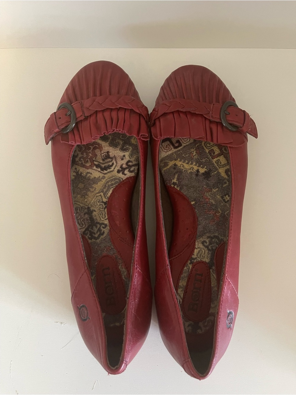 Børn Red Leather Brogue Mary Jane/Oxford Shoes – Size 8.5